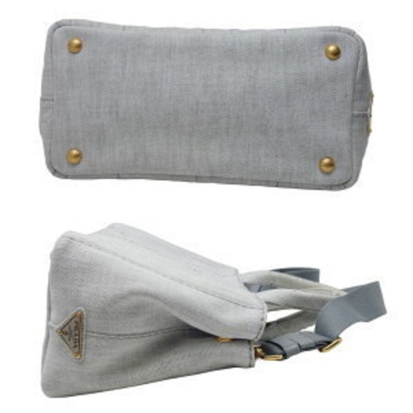 PRADA Canapa tote bag canvas Grey white - Picture 2 of 8